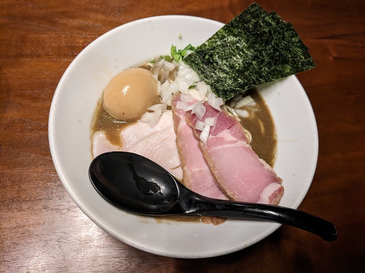 ramentechnocrat's tweet photo. 亀戸煮干中華蕎麦つきひ/亀戸/特製濃厚蕎麦

濃い！しょっぱい！うまい、、、
肉飯もおすすめ。

※��当に濃くてしょっぱいです。 https://t.co/6mHQMjrEPH