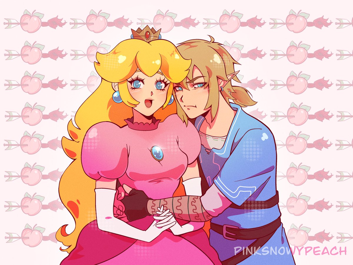 PinkSnowyPeach's tweet photo. Don’t touch Peach or else it’s a fire arrow to the b00ty!😧
#linkxpeach #mariofanart #zeldafanart #nintendoart 
#peachfanart #linkfanart https://t.co/2HtIyVxwNk