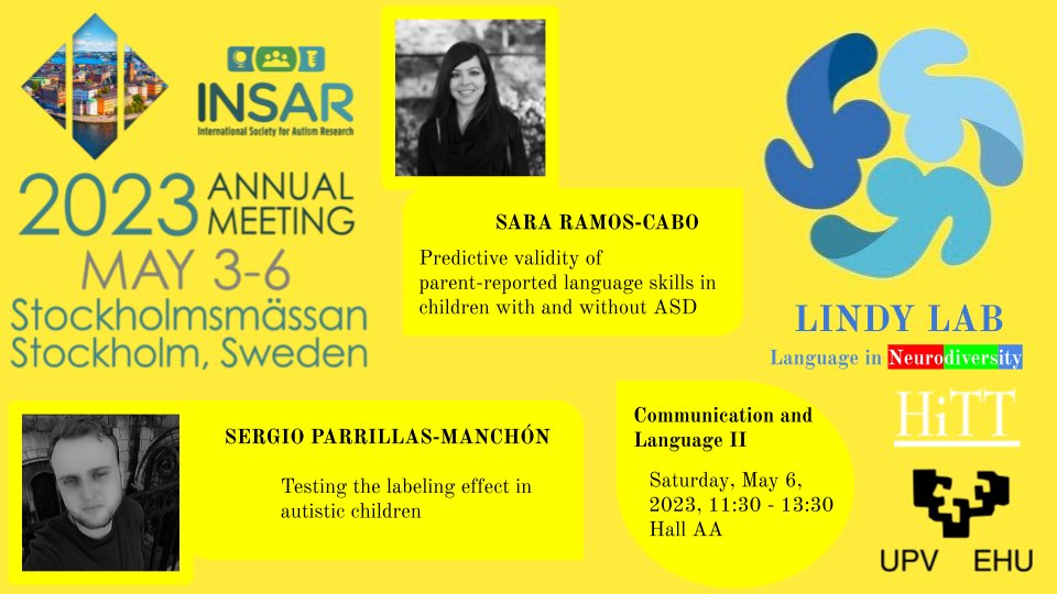 Hi! Lindy Lab will also be at #INSAR2023! We have a lot to share with these super friendly researchers and with anyone who wants to attend the poster sessions related to language in autism.