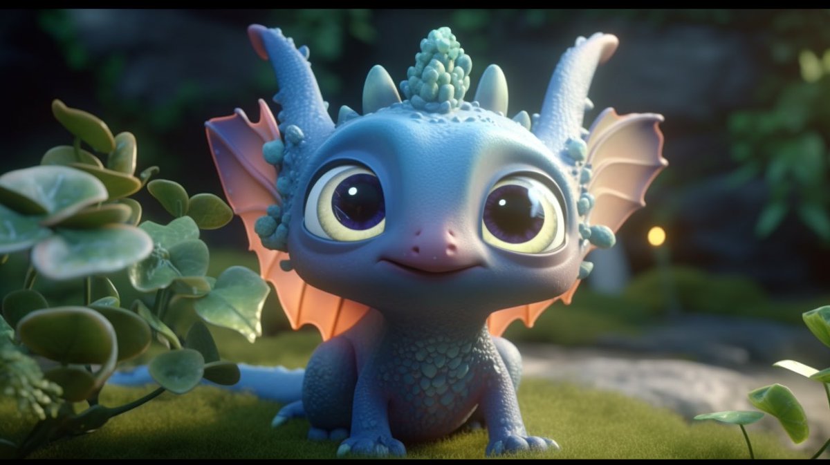 icreatelife's tweet photo. I haven’t shared a lot of prompts recently, here’s one I wrote today. 

Share your cute characters with me 🥺🤍

prompt: 3D render baby dragon, Chibi, adorable big eyes. In a garden with butterflies, greenery, lush, whimsical and soft, magical, octane render, fairy dust --ar 16:9 https://t.co/MqzfO3MDZn