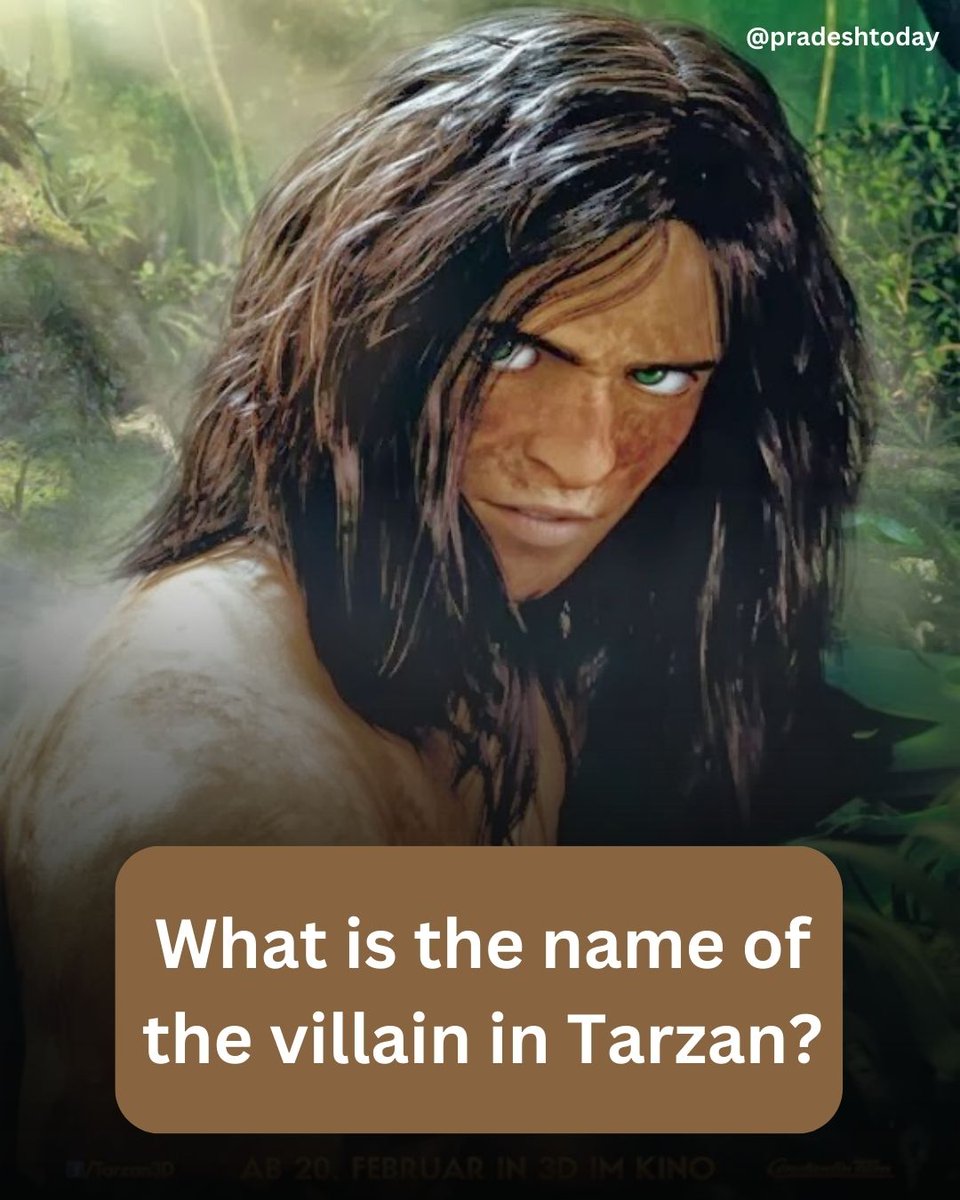 Comment your answers:👇

#disney #tarzan #animatedmovies #pradeshtodayquiz