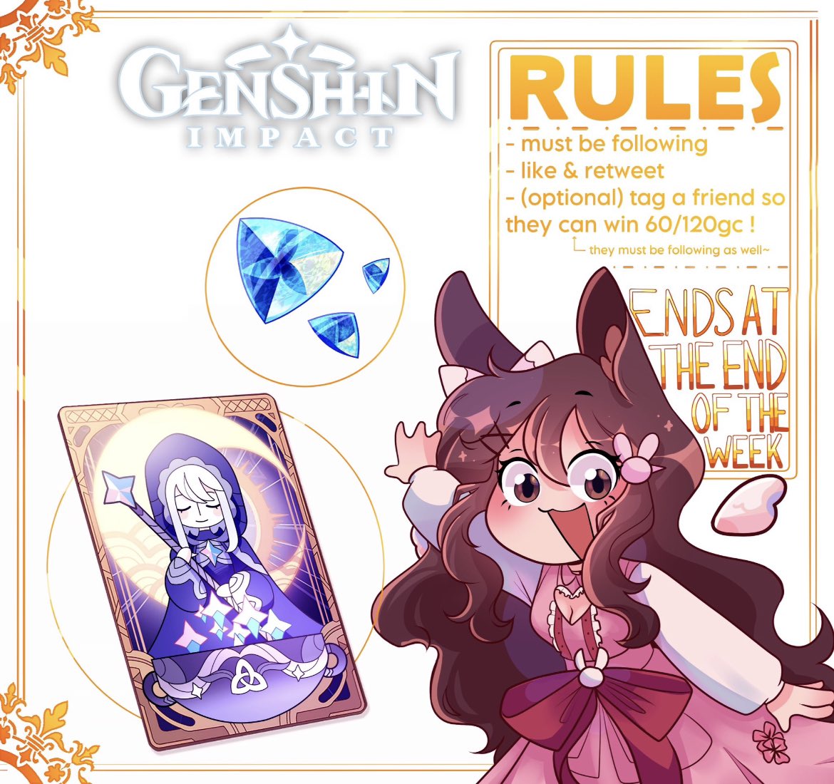 cheumis's tweet photo. cheri’s weekly welkin giveaway 🌷

🐇 rules in image !!
      ↳︎make sure to reply w/ proof :3

🪽art credits to dawnie (@/dawniix_)

good luck !! (๑>◡<๑)
#crkuGA #genshintwt #genshingiveaway https://t.co/8S4NyQwm8D