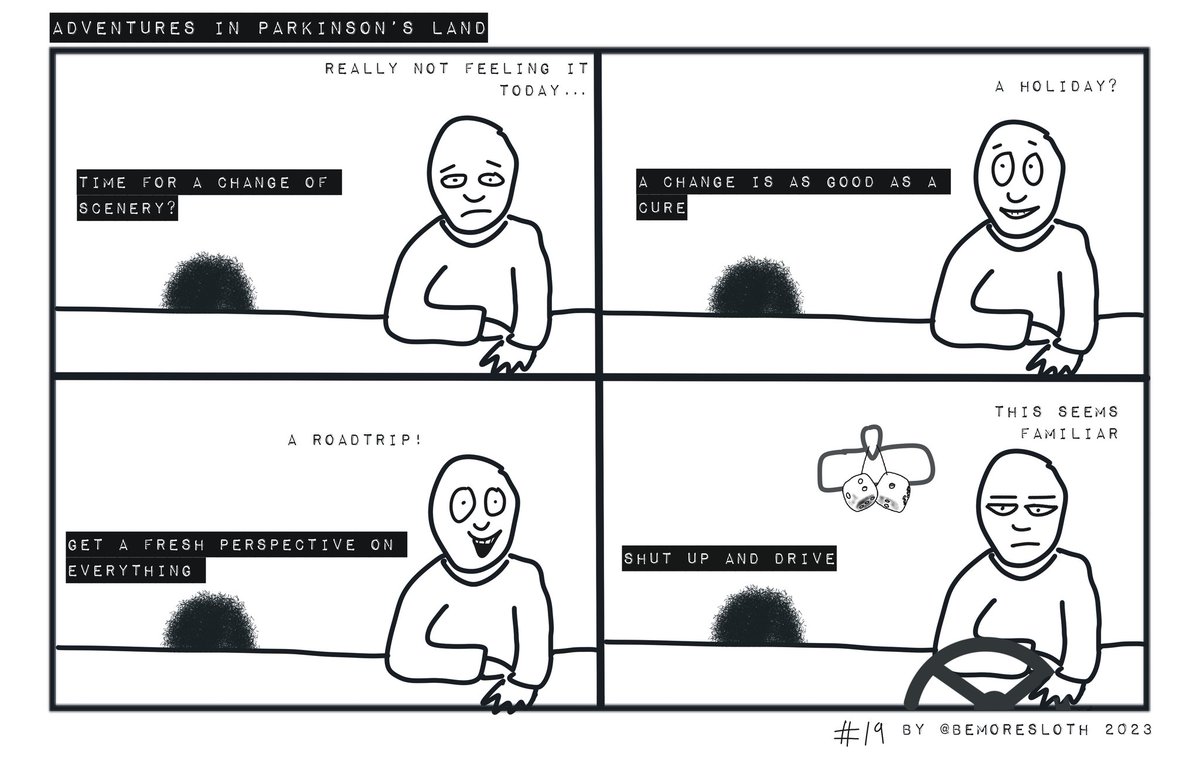 Well, this is awkward. Here we are again, with the latest issue of Adventures in Parkinson's Land. #yopd #Parkinsonsdisease #Parkinsons #webcomic