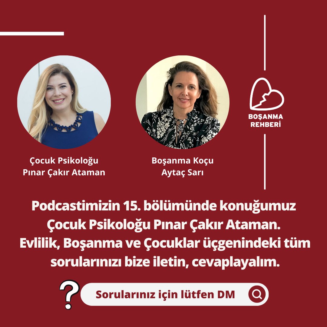 Mutsuz evliliklerin birçoğu çocukların hatırına devam ediyor.

Podcast serimizin 15.bölümünde konuğumuz Çocuk Psikoloğu Pınar Çakır Ataman.

Evlilik, Boşanma ve Çocuklar üçgenindeki tüm sorularınızı bize iletin, cevaplayalım.
.
.
#BoşanmaveÇocuk #ÇocukPsikolojisi #ÇocukPsikoloğu