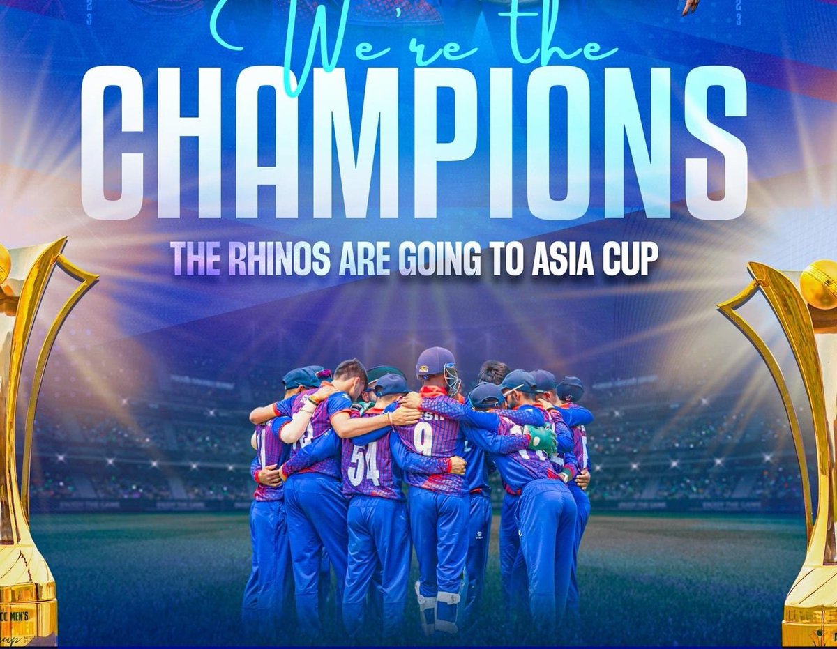 🚨Historical ! 
Nepal🇳🇵 Qualified for the Asia Cup for the first time ever featuring INDIA &amp; PAKISTAN in the group.
Congratulations 🎉👏
#NepalCricket || #ViratKohli #ACCMensPremierCup || #AsiaCup