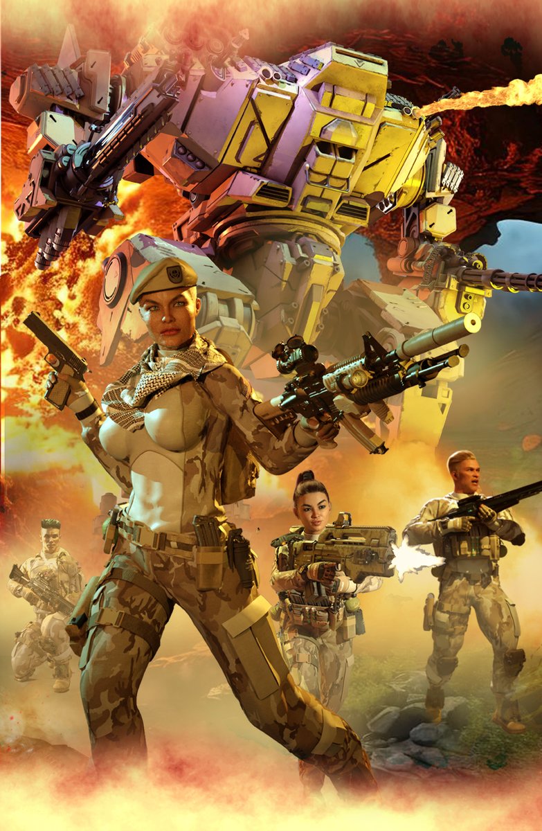 Assault3d's tweet photo. Colonel Swanson leading her superhuman team. https://t.co/7RfBerlZzr