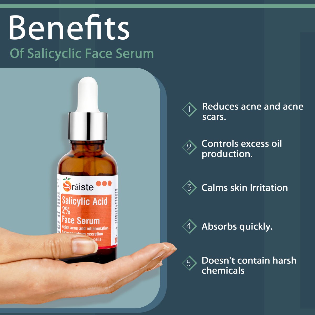 Say goodbye to stubborn acne and hello to clearer, smoother skin with Oraiste's Salicylic Acid 2% Face Serum!

Get yours today and see the difference for yourself!
📞Call- +919759699999

#Oraiste #SalicylicAcidSerum #ClearSkinGoals #RadiantComplexion #SkincareEssentials #Beauty