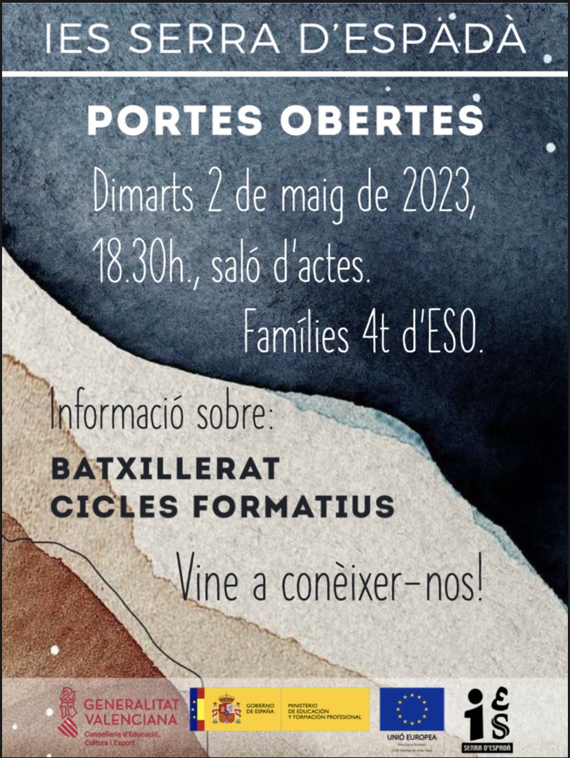 AVUI DIA DE PORTES OBERTES. Us esperem!