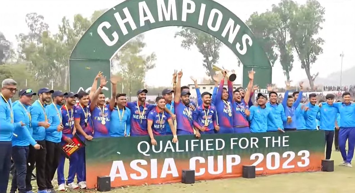 'History made! Nepal emerges as champions and prepares to take on India & Pakistan in September. The world of cricket is in for an epic showdown! 🏏🇳🇵 #NepalCricket #CricketChampions
