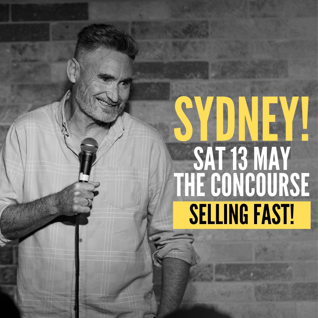 Sydney, tickets are SELLING FAST to my show at @TheConcourse. Be there! 🎟️ cmdy.live/SCF23DaveHughes
