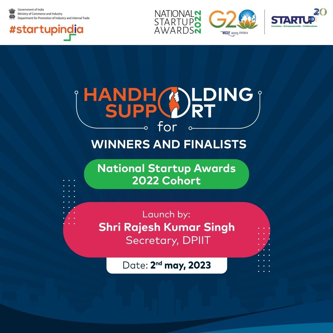 startupindia's tweet photo. The handholding support for winners and finalists of this edition will be launched by Shri Rajesh Kumar Singh Secretary, DPIIT on 2nd May, 2023.
#StartupIndia #NSA2022 #NationalStartupAwards #Handholding #HandholdingSupport #SupportforStartups #Startups #IndianStartups https://t.co/GnfHzjtNGd