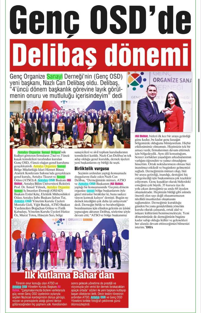 GOSD_Antalya's tweet photo. 26 Nisan tarihinde gerçekleşen devir teslim törenimizin 29 Nisan 2023 tarihli basın yansımaları. #gencosd https://t.co/g75FmLCh3K