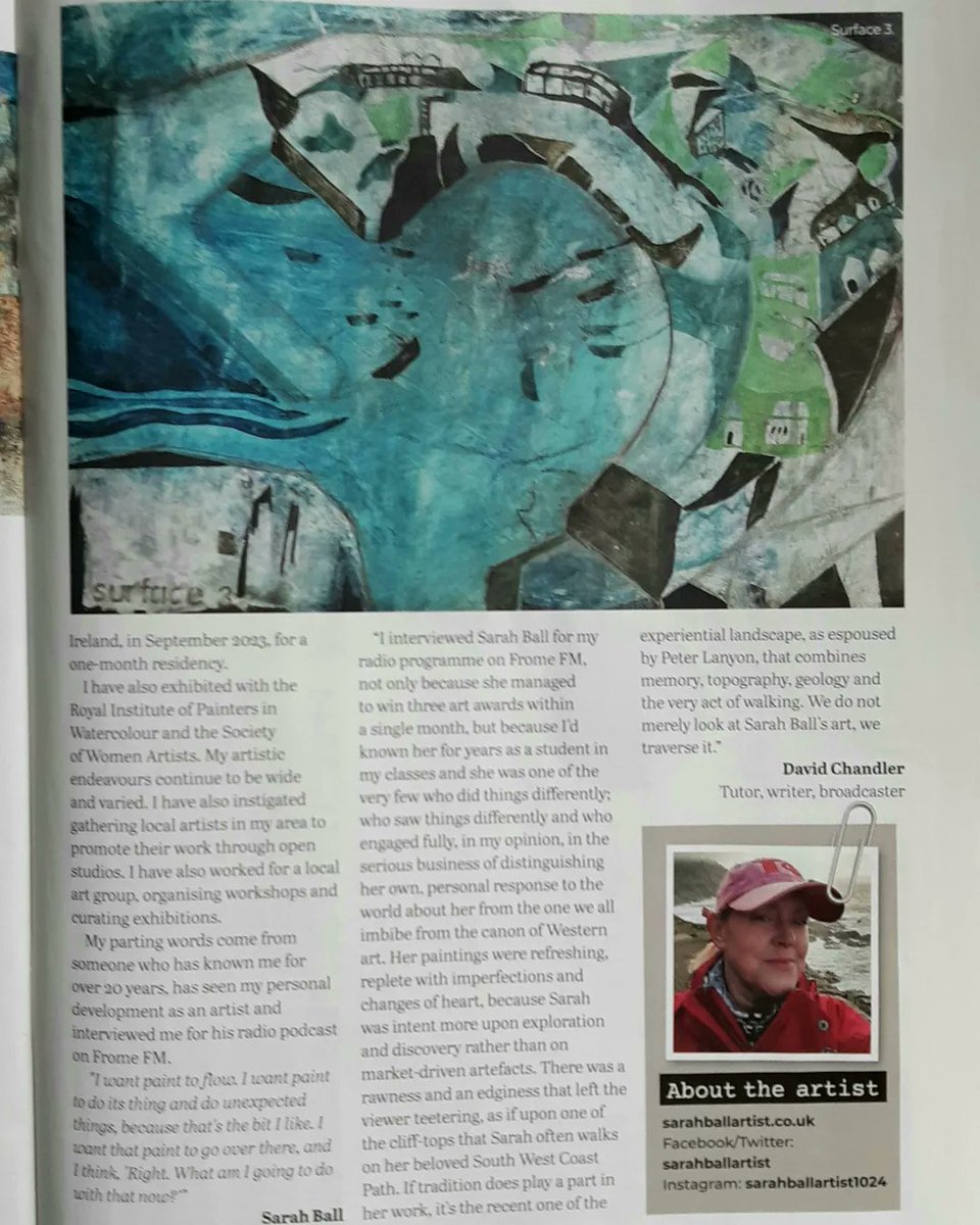 Sarahballartist's tweet image. Read about my process and inspiration in the latest publication of The Society of All Artists "Paint &amp;amp; Create" May 2023 Magazine #Magazinelife #artist #landscapepainting #harbours #seascapes #profile #updatedwebsite #supportingAllArtists #profile #paintandcreate #turningpro
