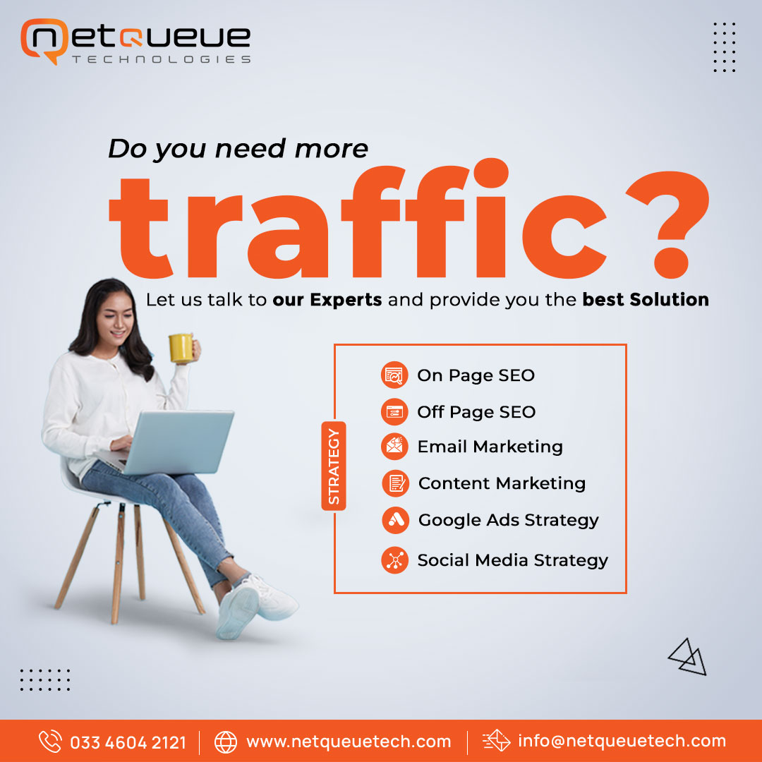 NetqueueTech's tweet image. Outrank the competition and get quality traffic on your website!

Talk to our SEO Expert:
Call Us:
033 4604 2121
netqueuetech.com
info@netqueuetech.com

#seocompany #business #seo #branding #smm #onpageseo #offpageseo #sem #webtraffic #onlinemarketing #netqueuetechnologies