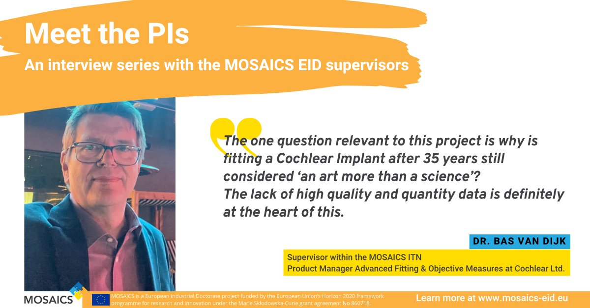 MOSAICS_2020's tweet image. 👨‍🔬Meet Bas van Dijk, one of the MOSAICS ESRs&apos; supervisors. In this interview he shares what fascinates him in #hearing and #audiology research, what advice he would give to an aspiring researcher in his field, and much more. 👇
mosaics-eid.eu/2023/05/02/mee…
@Cochlear_EMEA @MSCActions