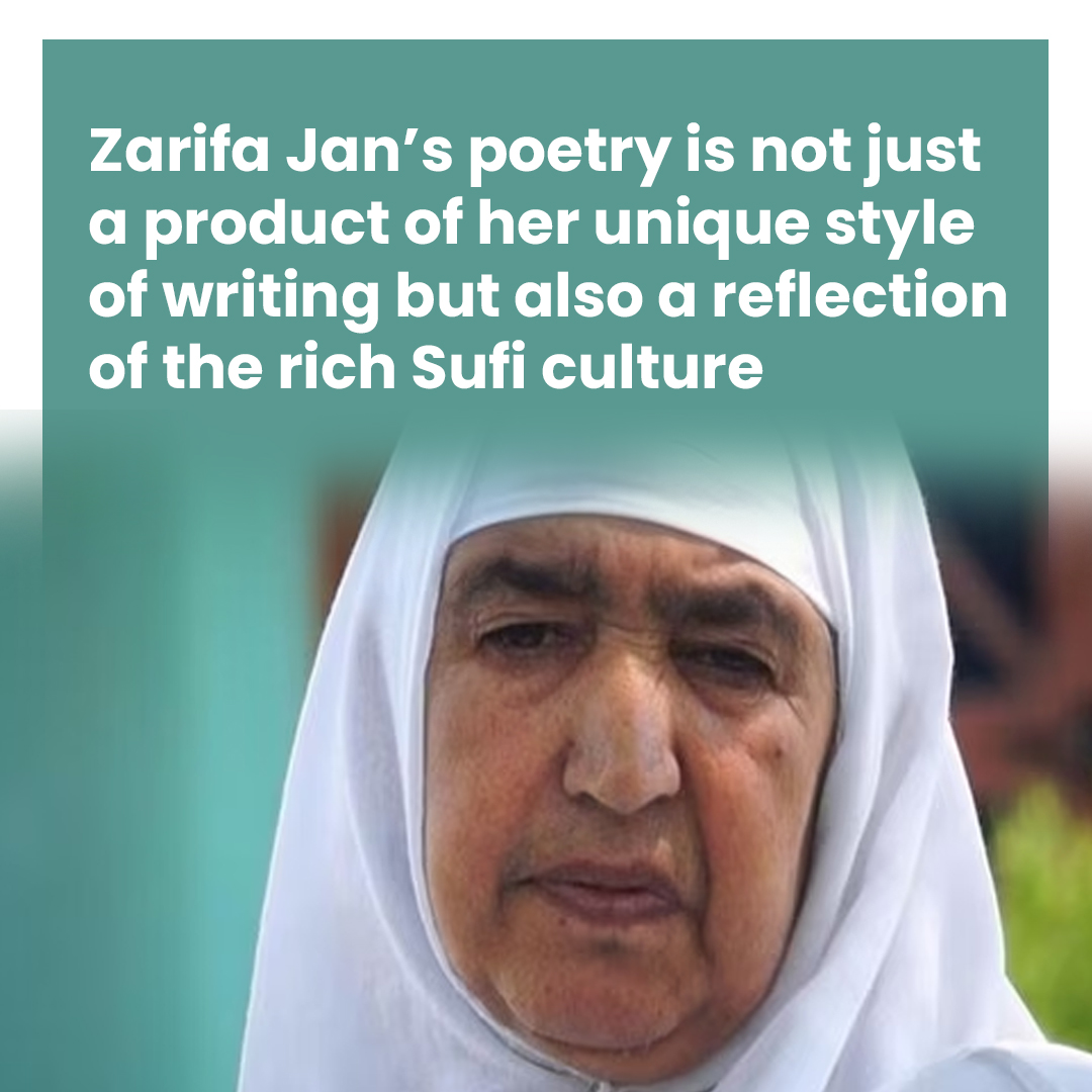 @M_S_Beg  
@jameelyusuf 
#ZarifaJan's poetry is not only a consequence of her own writing style, but also a reflection of #Kashmir's rich Sufi tradition. #Coded_Poet_of_Kashmir #Bandipora