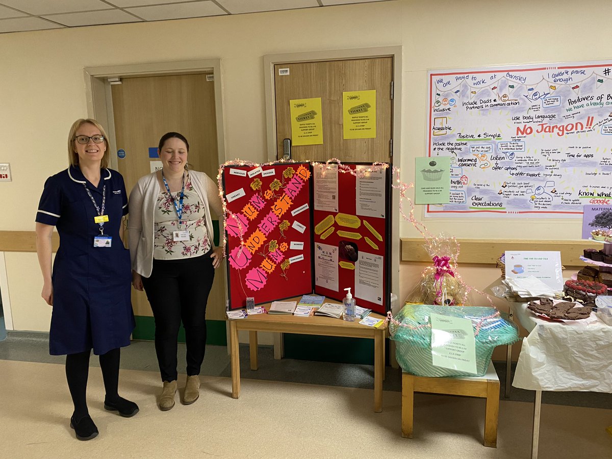 #MaternalMentalHealthWeek Our fabulous team encouraging conversations today on mental health awareness. Cakes galore!