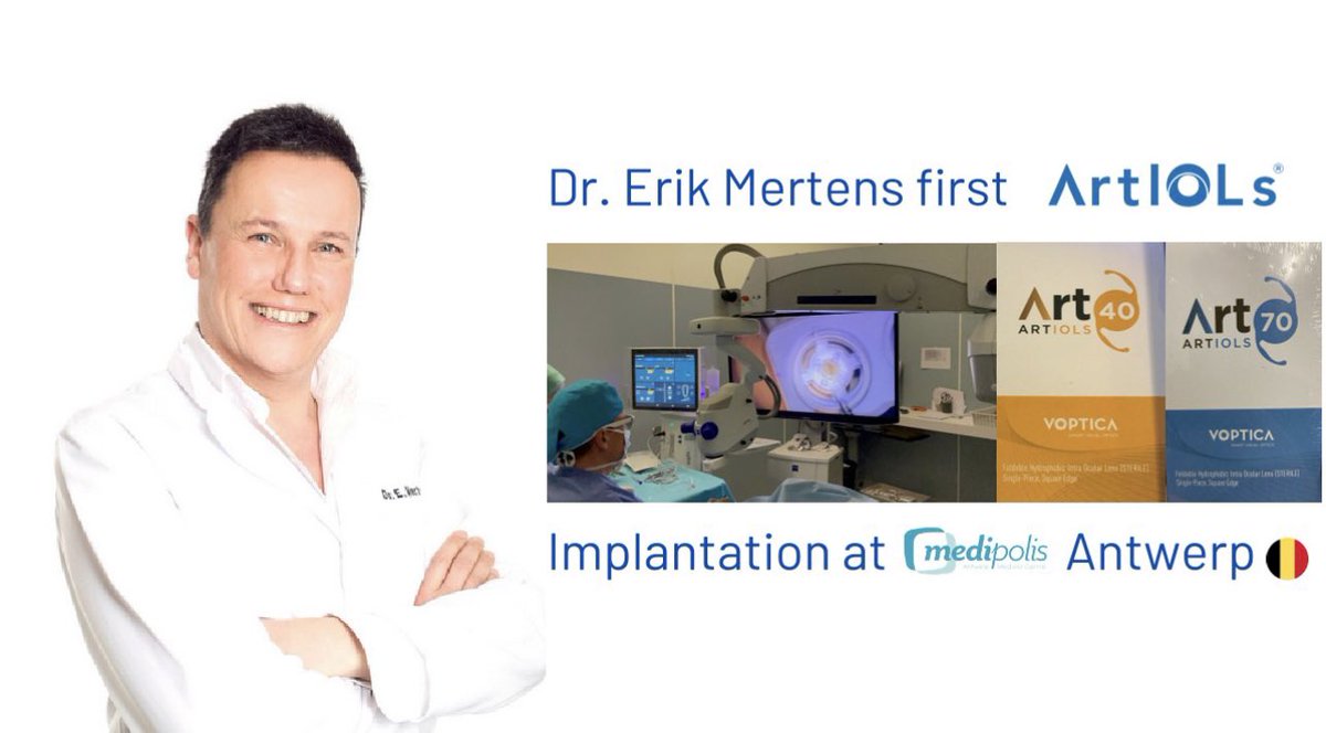Voptica's tweet photo. Happy to have @Doktermertens implant his first #ArtIOLs at @Medipolis_ec in Antwerp, Belgiumπ§πͺ
Such an honor!
#Ophthalmology
#InvertedMeniscus
#NondiffractiveIOLS https://t.co/IVTTuYAz1q