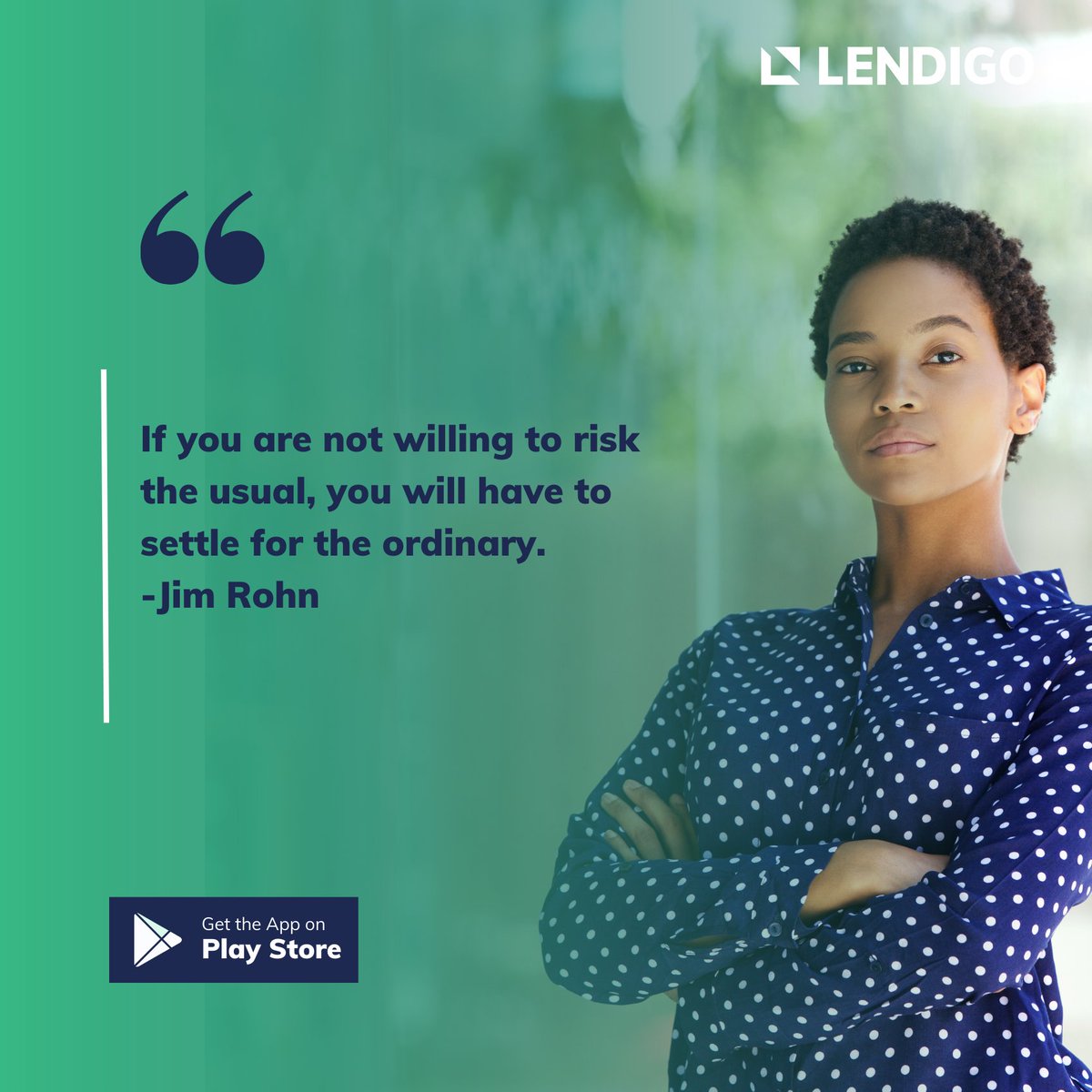 Lendigo_ng's tweet photo. A key factor to growth is taking strategic RISK!

Taking Strategic risk as a business owner might involve acquiring a loan to;

1. Expand operations
2. Replace or Upgrade Equipment
3. Purchase inventory
4. Boost Cash Flow
5. Hire/Train new staff https://t.co/a6s1Tpgiju