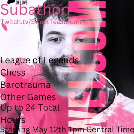 SweetTeaJordan's tweet image. Next Friday (May 12th 1pm CST) I will be doing a subathon to officially celebrate my signing with @UnicornsOfLove . It still feels unreal sometimes.  
twitch.tv/sweetteajordan
(I apologize I'm not great at making graphics so I just threw some text over the signing announcement.)