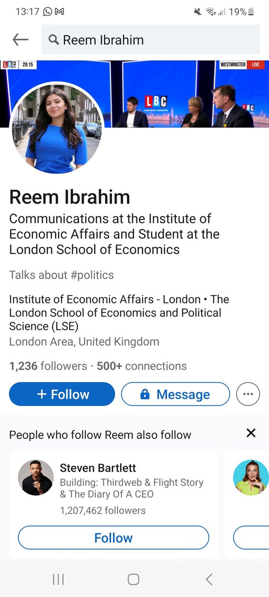 Surprise, surprise - Reem Ibrahim, another #TuftonStreet, #IEA sock puppet on #PoliticsLive. I have as much right to appear on this show as she does. Why is she there?