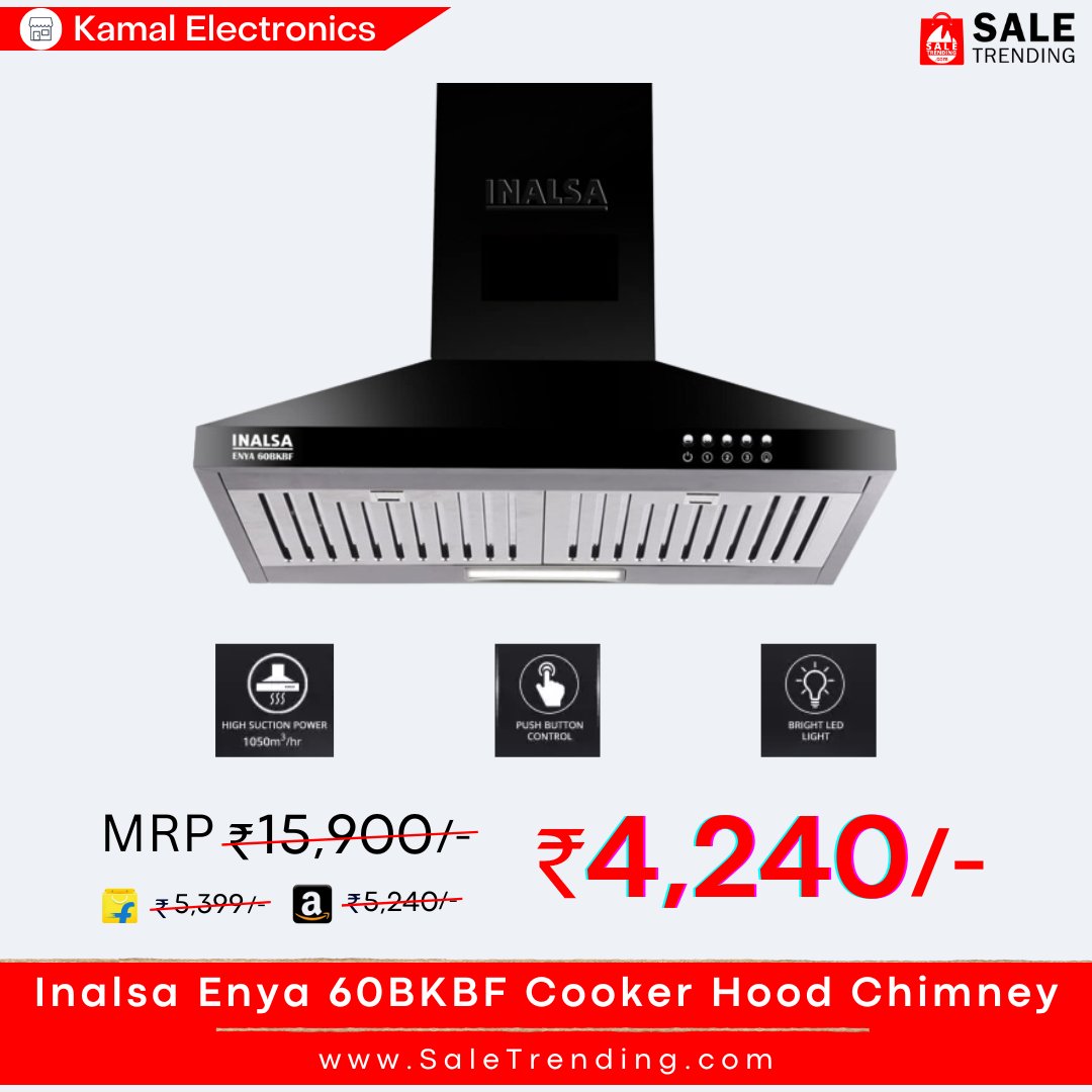 SaleTrending's tweet photo. Get your kitchen cooking-ready with Inalsa Chimney and grab a great discount today🔥
.
🛒 Product Link:
https://t.co/MuRRdwd1rM
.
🌐Visit: https://t.co/3eDOBpgmlg for more exciting offers 🔥🔥
.
#chimney #chimneys #inalsachimeny #inalsa #buychimney #buychimenys #bestchimney https://t.co/elkJJBiMDr