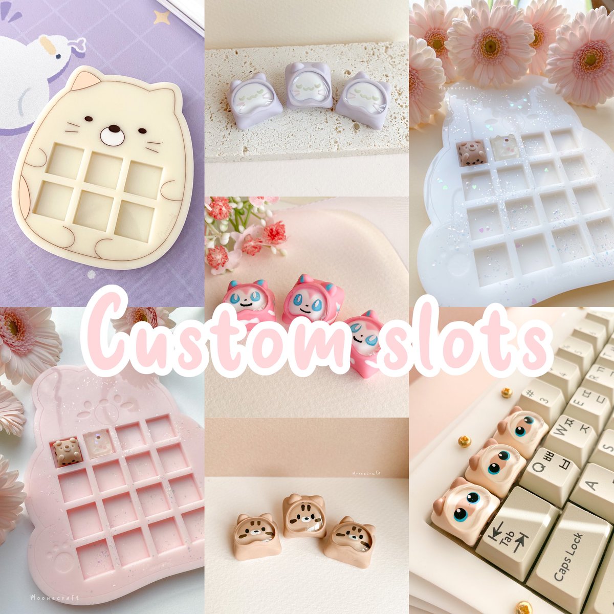 moonecraft_'s tweet photo. Custom slots open May 4th 9:00pm CET 💖

I’ve been getting a lot of requests to bring back these artisan boxes and thought why not bring them back but as custom orders💖

There will be a few spots available and I’ll choose those I’m comfortable making💖

#keycaps #keeb #kawaii https://t.co/MpnqVDYAbo