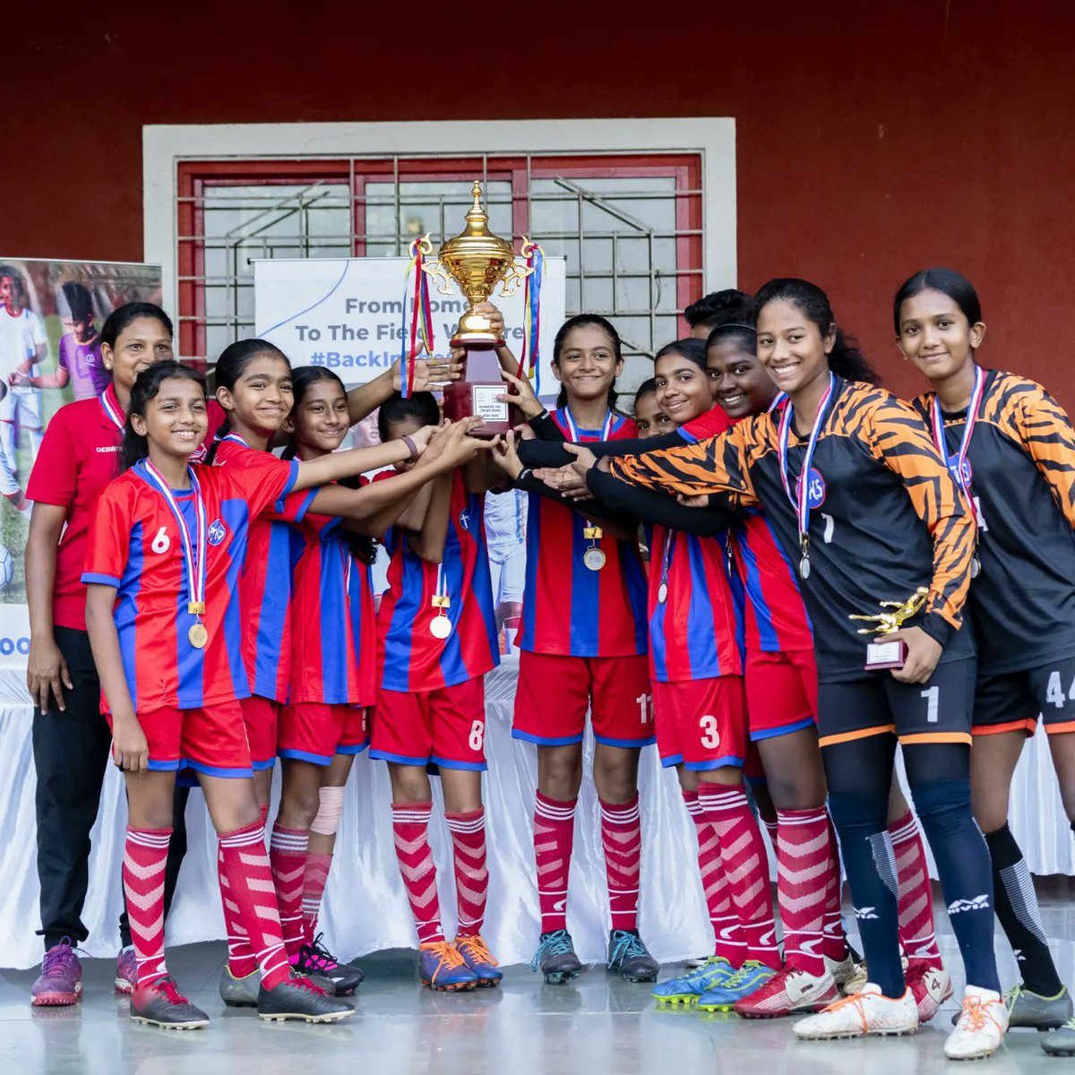 forcagoaorg's tweet photo. The Little Gaurs League in the South Zone ends with a bang!! 🏆⚽🌟 
It was an unforgettable season showcasing skill, sportsmanship, and teamwork among our Little Gaurs.  

#ForcaGoaFoundation #PlayInspired #AIFF #IndianFootball #Grassroot #LittleGaursLeague #SouthZoneChampions https://t.co/L1eVaIJ6wF