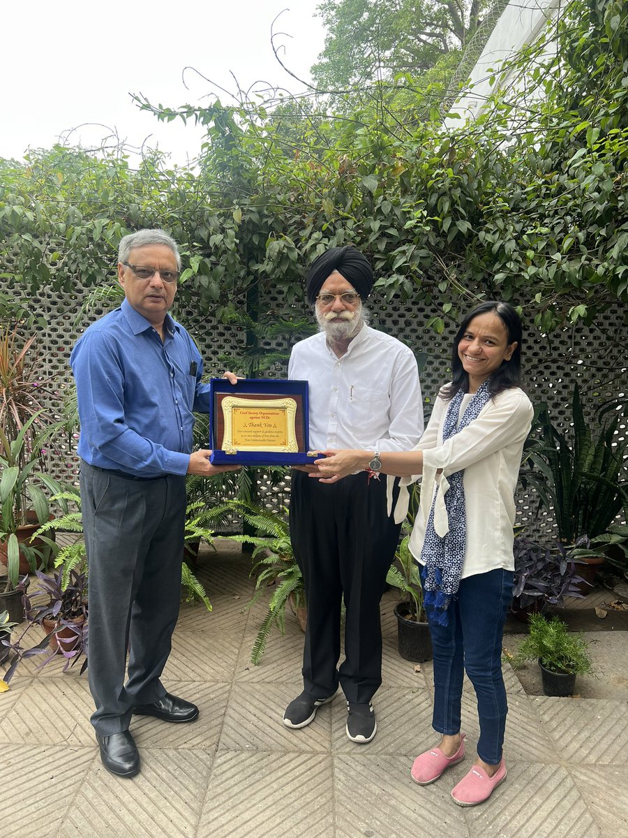 Felicitated with a plaque from Civil Society Organisation’s against Non Communicable Diseases.