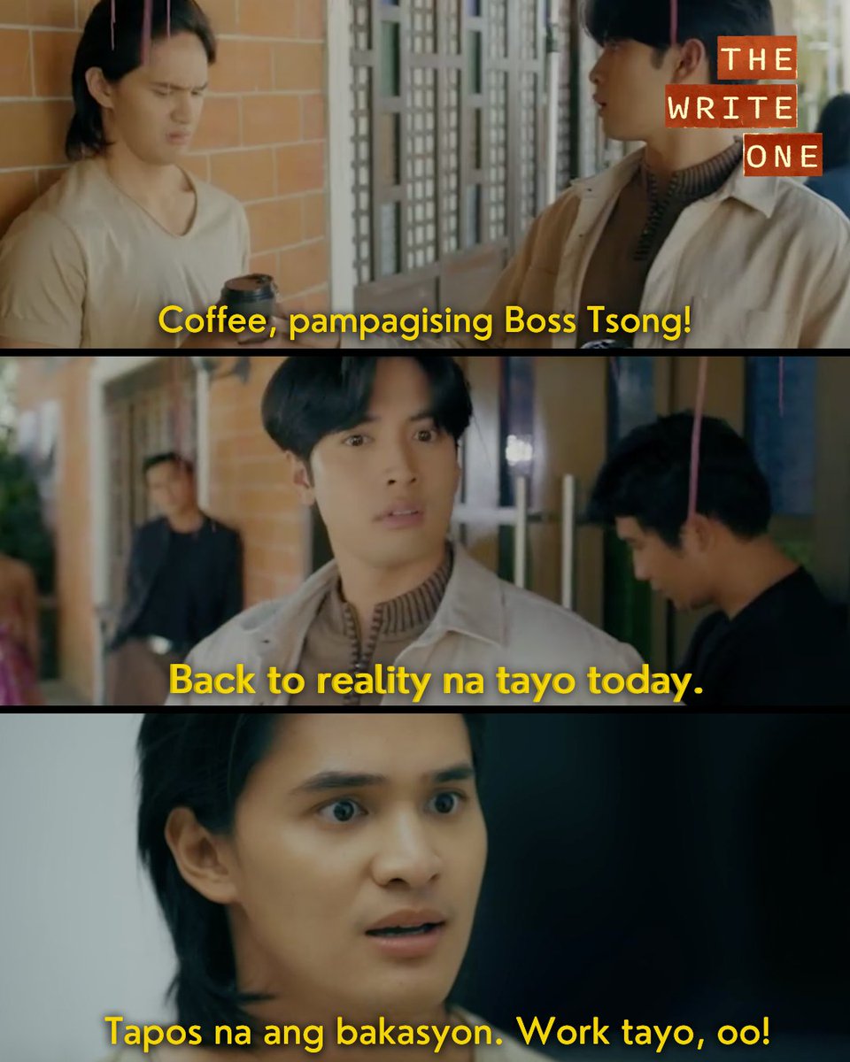 GMA_PA's tweet photo. Kinabahan kahit ‘di pa nagkakape! 😅 

Kumusta naman kayo sa trabaho, mga Kapuso?

Abangan ang buong eksena sa #TWOTruthsOneLie mamaya!

— 

9:35 PM on GMA primetime | 11:25 on GTV | With advanced episode drops on Viu Saturdays-Tuesdays 

#TheWriteOne #TheWriteOneNextChapter https://t.co/8QOu06cAWo