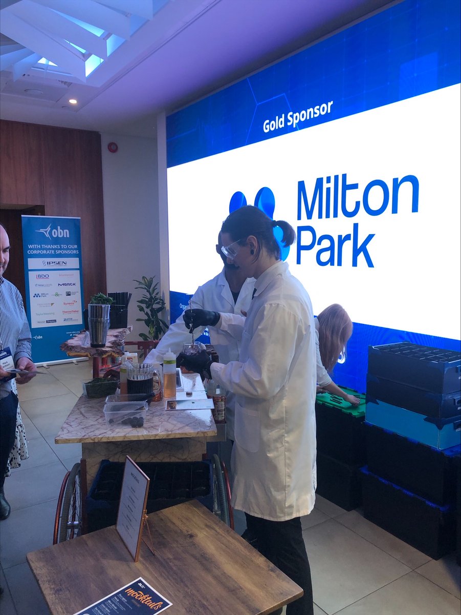 MiltonPark's tweet image. The MEPC Milton Park team caused a ‘stir’ with their ‘Milton Mocktails’ at @OBN’s #BioTrinity conference this week. Thanks to everyone who came by and popped along to our stand for a mocktail and a chat.