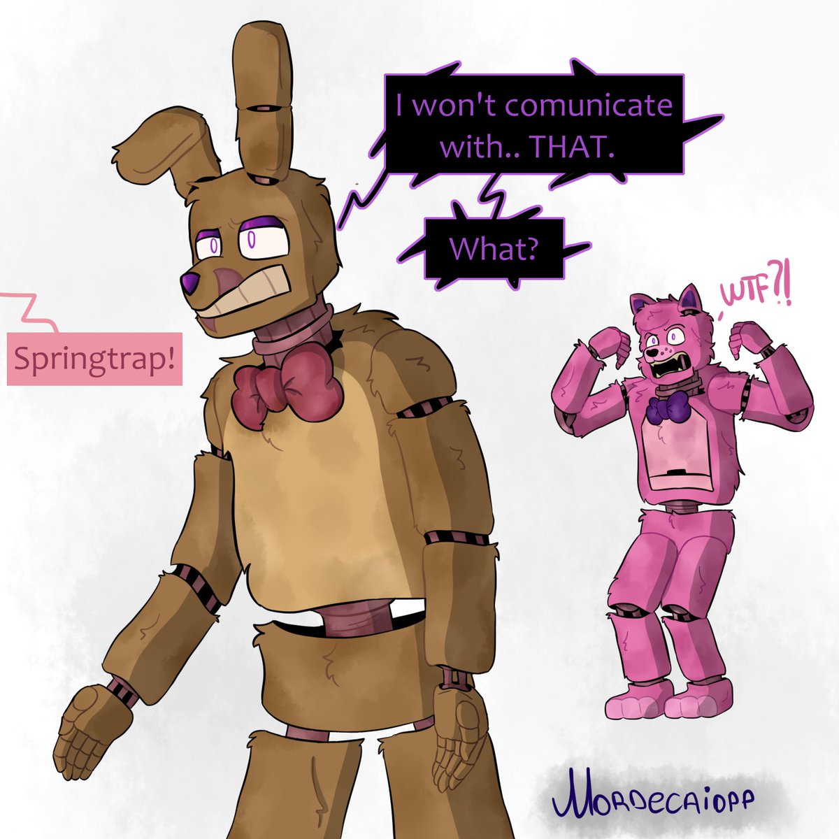 Corb1e_'s tweet photo. He definitely won't...
Gift art to Mooncatxxtrap (Springxxtrap) Hope you'll like it! And yeah..... I know about mistake.....
#springtrap #springtrapanddeliah #springtrap_fnaf #FNAF #fivenightsatfreddys #springtrapanddeliahbackwithkittycandy #giftart https://t.co/Zjh1NGIoEr