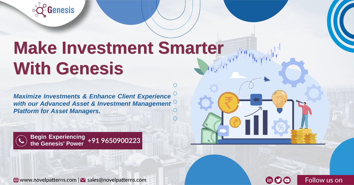 PatternsNovel's tweet photo. #Genesis by Novel Patterns is an all-in-one investment management suite for front, middle & back-office operations that enables quick deployment & scalability through a cloud-ready enterprise solution.
#NovelPatterns #InvestmentManagement #AssetManagement https://t.co/T6s2TLNgdA