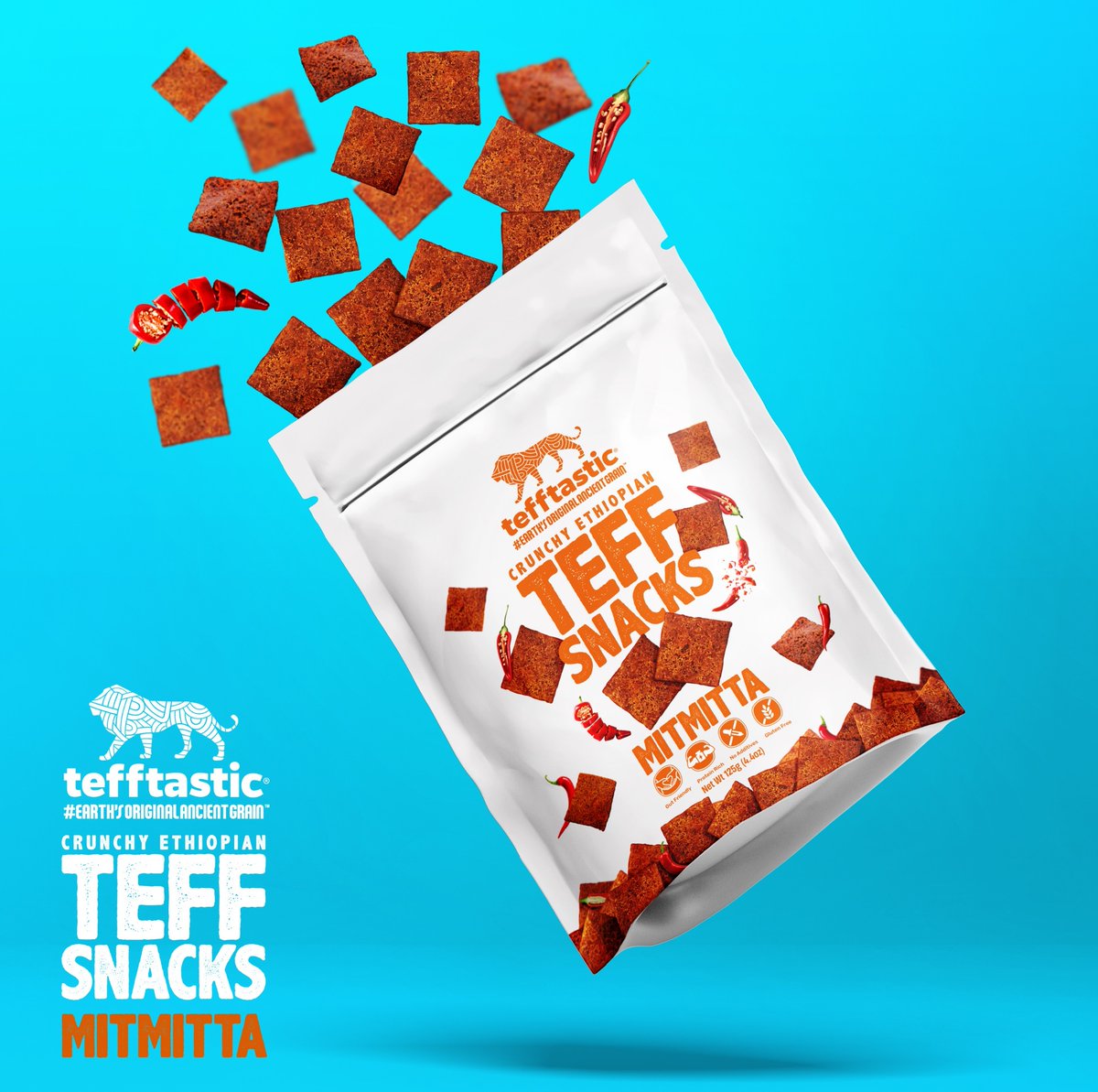 Get CRUNCHY. GET SPICY. Our Pure Organic Black Ethiopian Teff snacks are lovingly crafted and then tossed with our Mom’s Signature Spicy Ethiopian Mitmitta  . tefftasticeats.com/en-et/collecti…