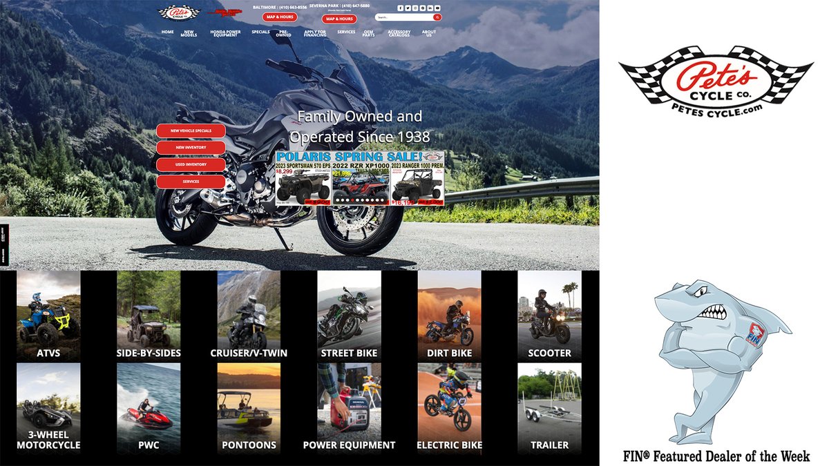Featured Dealer of the Week: Pete's Cycle - If you're in the Bel Air, Baltimore, or Severna Park, MD, area, we highly recommend visiting <a href="/petescycle/">John & Tom</a>! They are Maryland's largest volume dealer and Baltimore's number one and oldest dealer. Making Memories Since 1938!