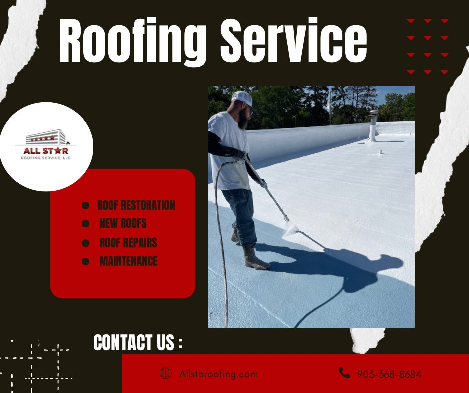 Commercial roofing where we specialize in roof restorations.

903-368-8684

#allstaroofing #easttexas #roofing #commercialroofing #commercialroofer #coolroofs #closedcellfoam #sprayfoam