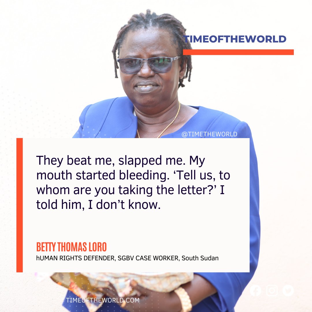TimetheWorld's tweet photo. "The following day, I was tired-my legs swelling. It was now like a river, leaking water. I couldn’t cross a stream. I asked for help. The men refused to help me. They would leave me behind, until we reached many roads, one to Uganda, one to SPLA camp, Kilowa."
#women4women #SSOT https://t.co/TtLb2yc8Ur