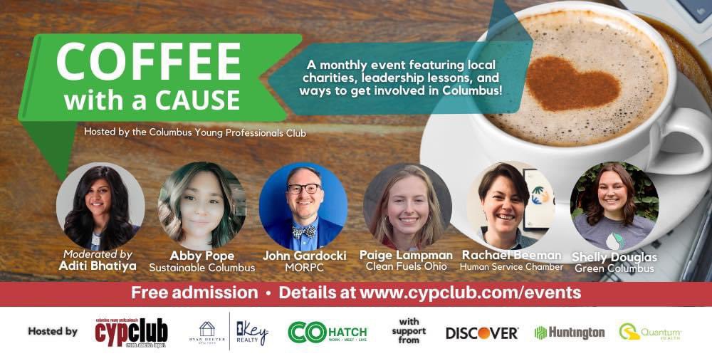 SustainableCol1's tweet photo. TOMORROW! Join our very own One Water Coordinator Abby and other great panelists at the @cypclub Coffee w/ a Cause conversation!☕️🌎💚 #ClimateAction #ColumbusOH https://t.co/P18n1xIiV8