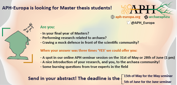 Archaea Power Hour - Europa (@aph_europa) on Twitter photo 📢Master students!!! This one is for you !!! Submit your abstract!!!
Submission here forms.gle/ZK1ydRx8MQetpU…
or at aph-europa.org
#archaea #archaeapower #futureofscience
<a href="/APH_Europa/">Archaea Power Hour - Europa</a> 📢Master students!!! This one is for you !!! Submit your abstract!!!
Submission here forms.gle/ZK1ydRx8MQetpU…
or at aph-europa.org
#archaea #archaeapower #futureofscience
<a href="/APH_Europa/">Archaea Power Hour - Europa</a>