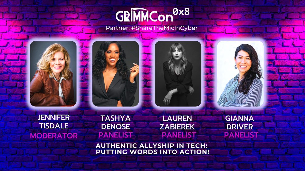 💥Today's to-do list: register for GRIMMCon 0x8! This year marks our first-ever 'Authentic Allyship in Tech' panel moderated by @grimmcyber CEO @j_EliTisdale! 🗓 May 18 | 11 AM - 7 PM (EST) ✅ Register: bit.ly/3ovordw 💯 Partner: @ShareInCyber