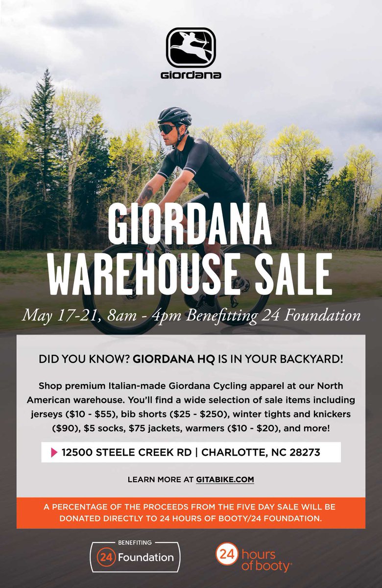 24 Foundation (@24foundation) on Twitter photo Volunteers Needed!
<a href="/GiordanaCycling/">Giordana Cycling</a> Warehouse Sale Benefiting 24 Foundation
May 20-21 #24HOB
24foundation.org/event/giordana… Volunteers Needed!
<a href="/GiordanaCycling/">Giordana Cycling</a> Warehouse Sale Benefiting 24 Foundation
May 20-21 #24HOB
24foundation.org/event/giordana…