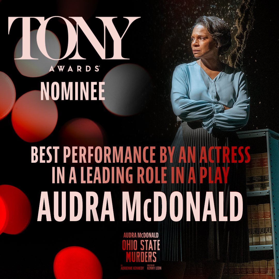 Congratulations to #audramcdonald on her @thetonyawards nomination for Best Performance by an Actress in a Leading Role in a play! 🎞️ @AudraEqualityMc