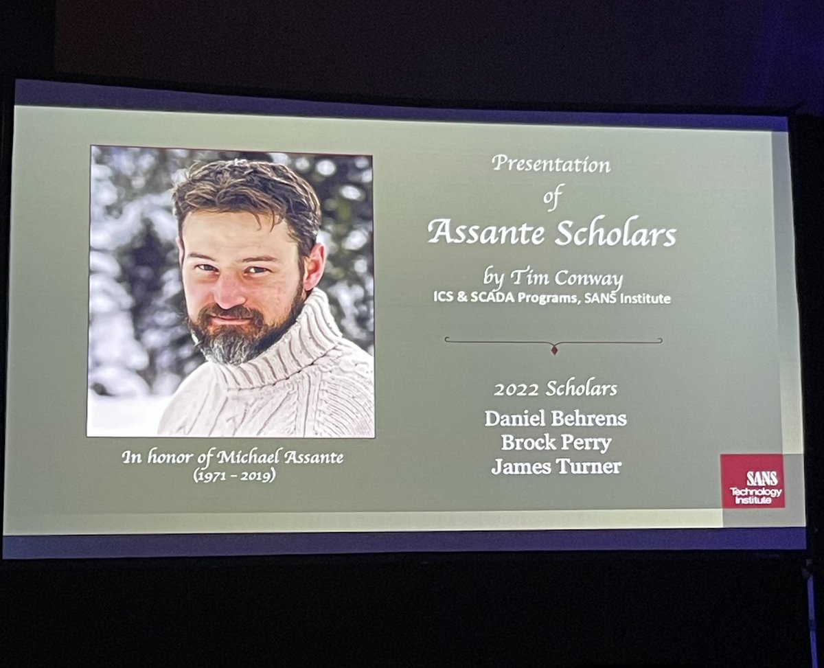 👏 A huge round of applause to the Assante Scholars! 

Congratulations to Daniel Behrens, Brock Perry, and James Turner. 

#IndustrialControlSystems #cybersecurity #ICSsecurity #ICSSummit