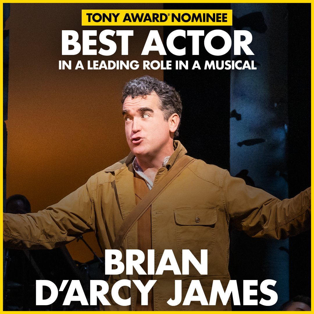 ITWBroadway's tweet photo. The cow as white as milk, the cape as red as blood, the hair as yellow as corn, the Tony Award nomination for Best Performance by an Actor in a Leading Role for Brian d'Arcy James! https://t.co/JNKQwnRjwm