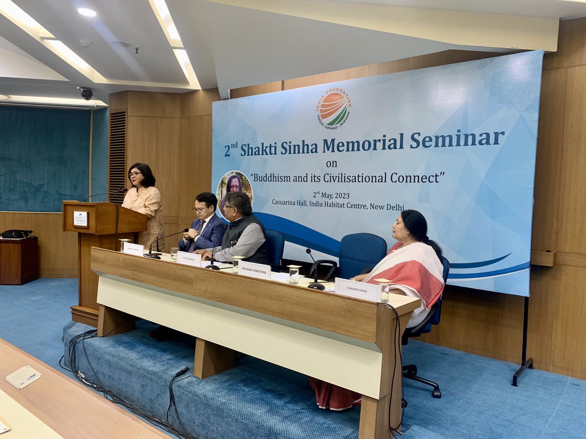 ThailandinIndia's tweet photo. Honoured to be speaker for 2nd Shakti Sinha Memorial Seminar on Buddhism and its Civilisational Connect. Thank #Indfoundation for invitation. Buddhism surely connects Thailand – India Civilisation.
#thailandinindia https://t.co/4bWqFWErVG