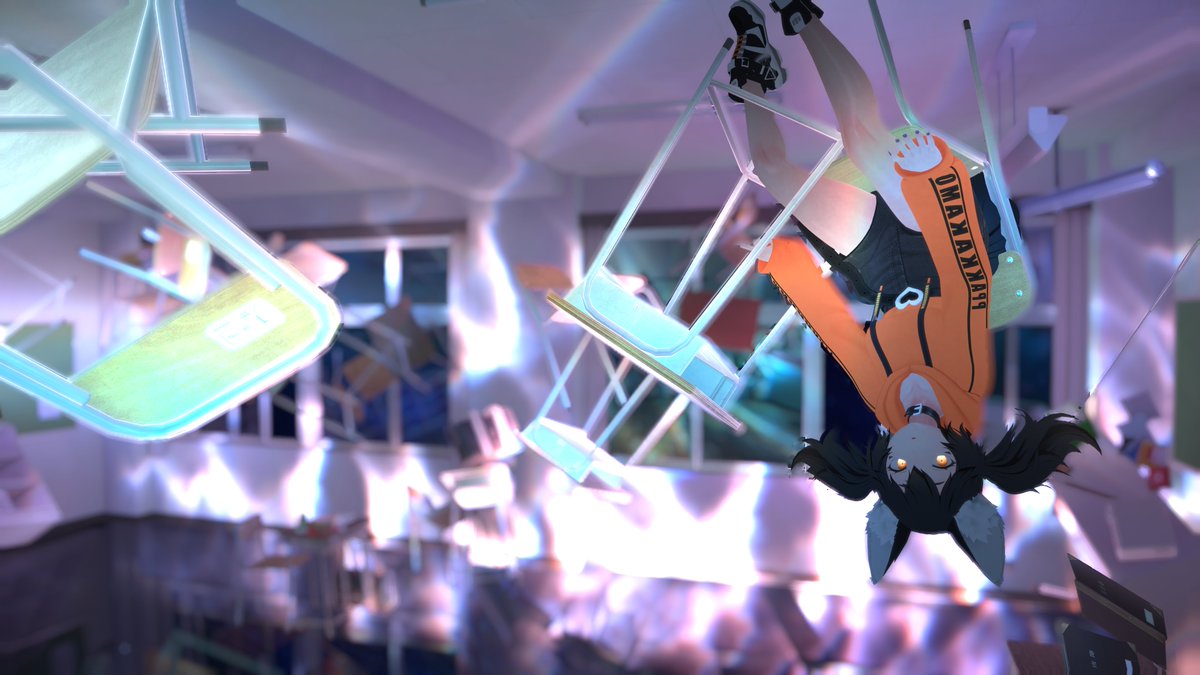 Tiskatrowa's tweet image. Another vibe night with @sovren5 in a perfectly normal classroom~