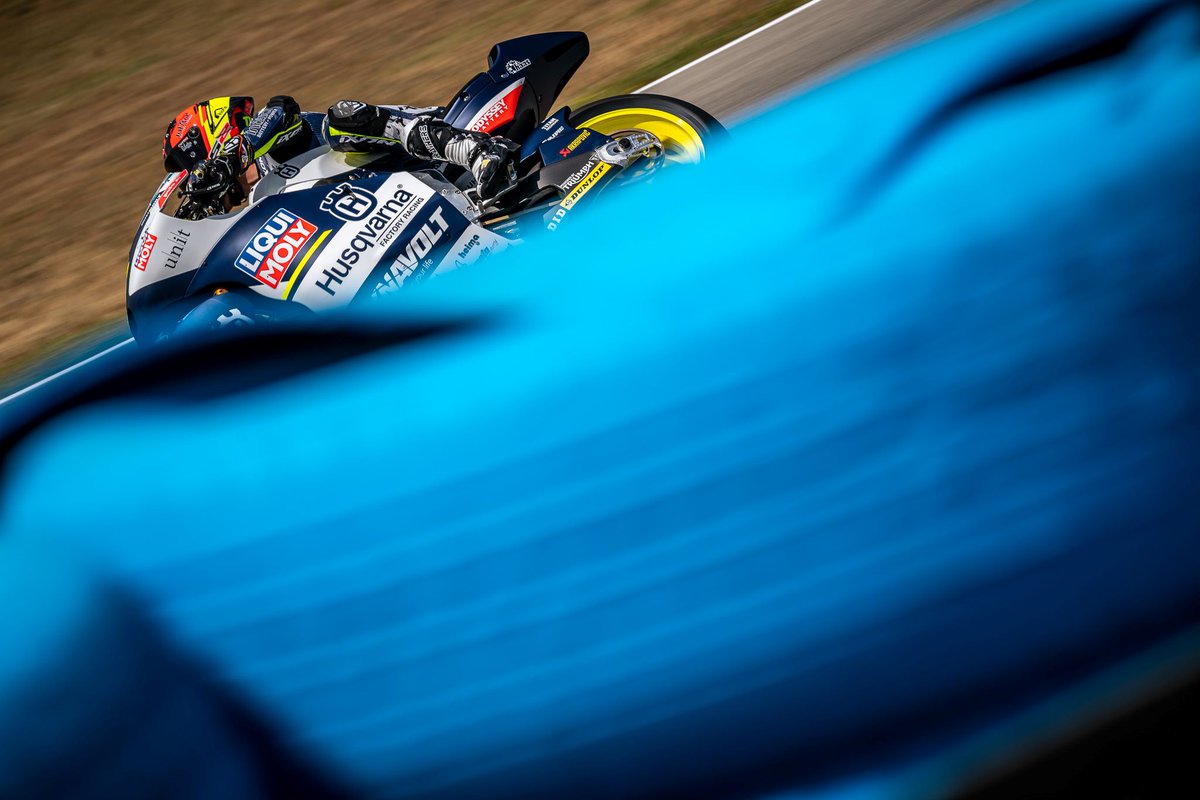 IntactGP's tweet photo. #SpanishGP #Moto2 #PostraceTest 2️⃣nd session just finished

🅿️🔟 @3Tulovic - 1´42.500 +1.073 as conditions got a bit worse due to strong winds 

#LIQUIMOLY #Husqvarna #IntactGP still at @circuitodejerez https://t.co/d7ta5rv09h