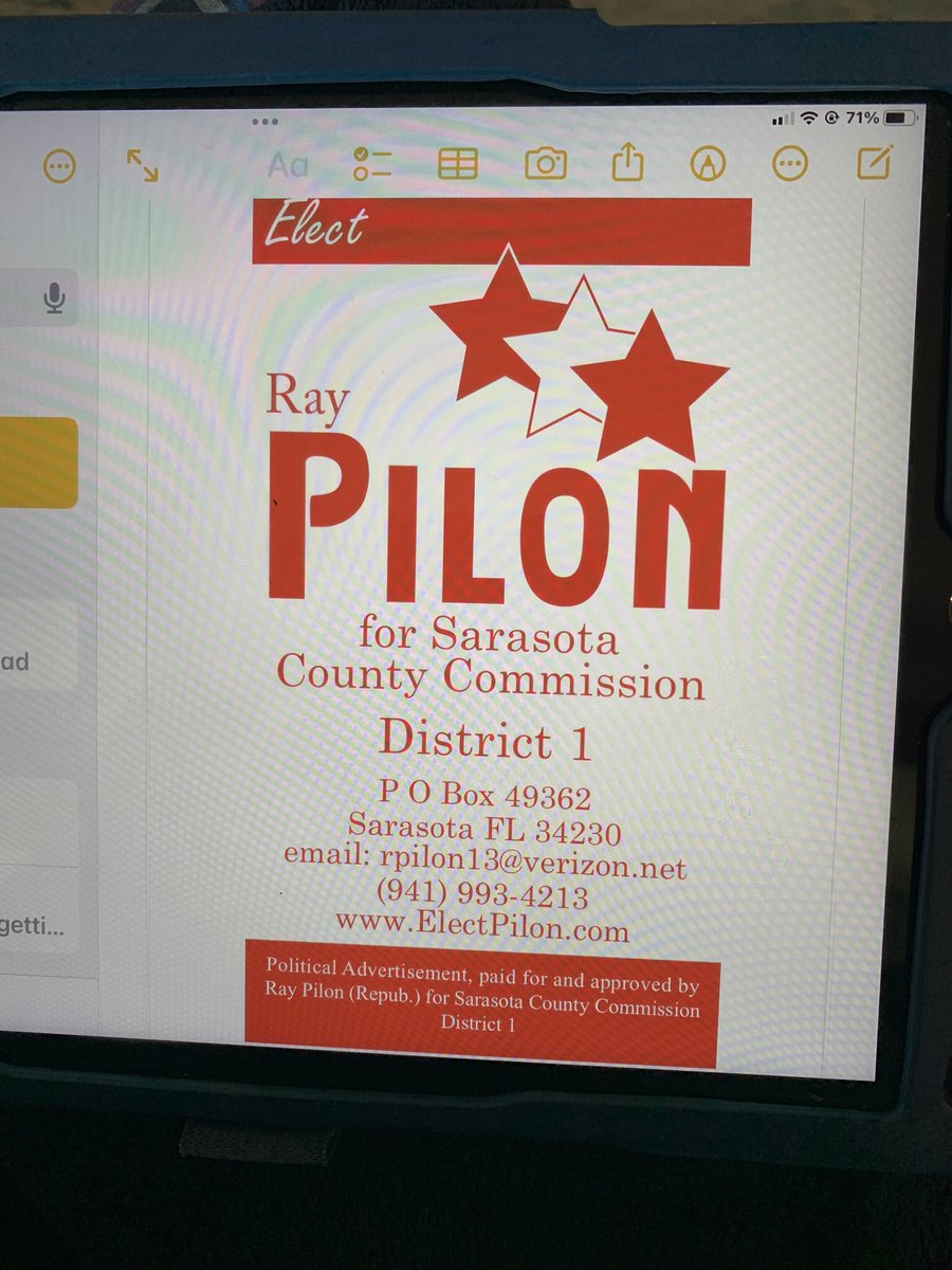 PilonForFlorida's tweet photo. Hey Hey Donate to Ray to bring back common sense to the Sarasota County Commission! https://t.co/5Mst1Q03Bb