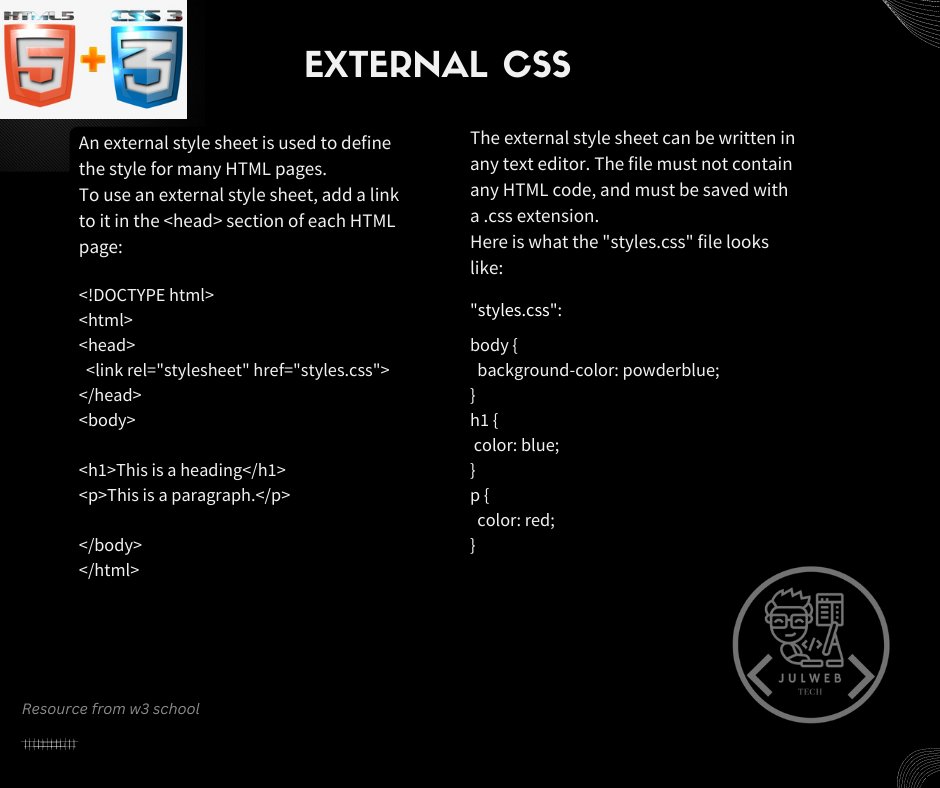 JulwebTech's tweet image. How to use CSS in HTML
#webdevelopment
#css
#html
Our Community Group: facebook.com/groups/4657258…
Our FB Page: facebook.com/JulwebTech/
Instagram: instagram.com/julwebtech/
Our YouTube Channel: youtube.com/channel/UCFYbc…