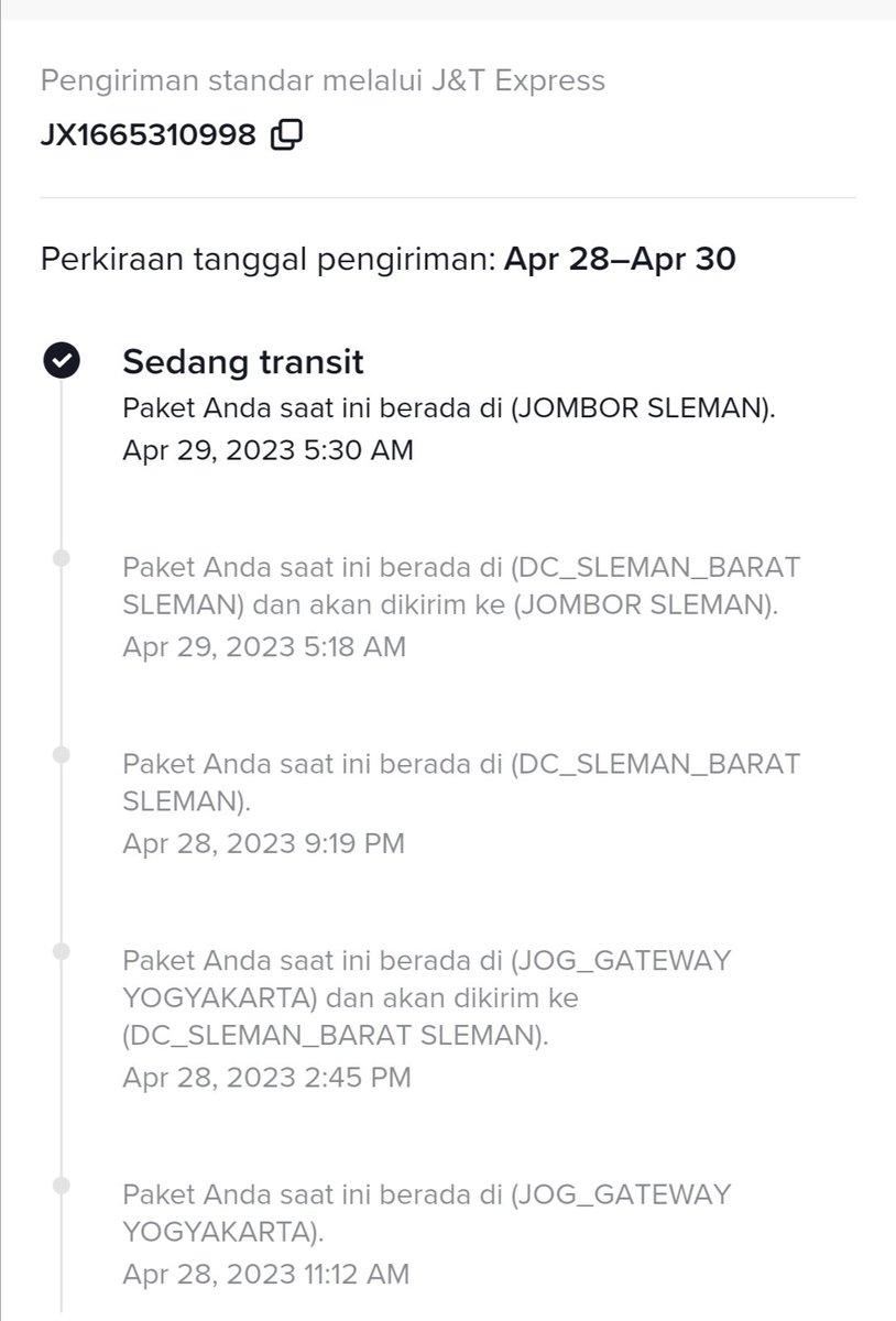 Aankadarusman's tweet photo. @jntexpressid JX1665310998
Blm ada pergerakan dari tgl 29 min https://t.co/jdXBE1FTs8
